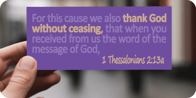 1 Thessalonians 2 13a
